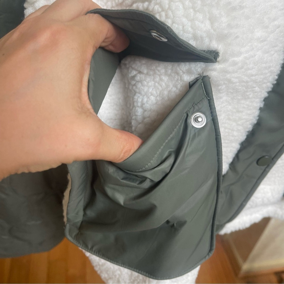 Athleta Quilted Sherpa Fleece Hybrid Jacket XL Sage Green Gorpcore, Quiet Luxury - Picture 13 of 16